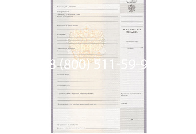 Купить Академическая справка образца 2010-2011 год для колледжа в Челябинске Купить Академическая справка образца 2010-2011 год для колледжа в Челябинске