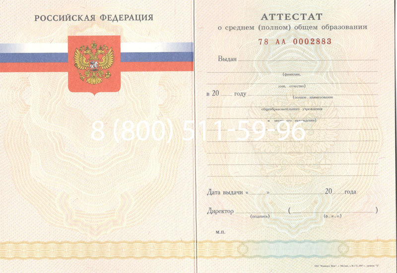 Купить Аттестат за 11 класс 2007-2010 годов в Челябинске