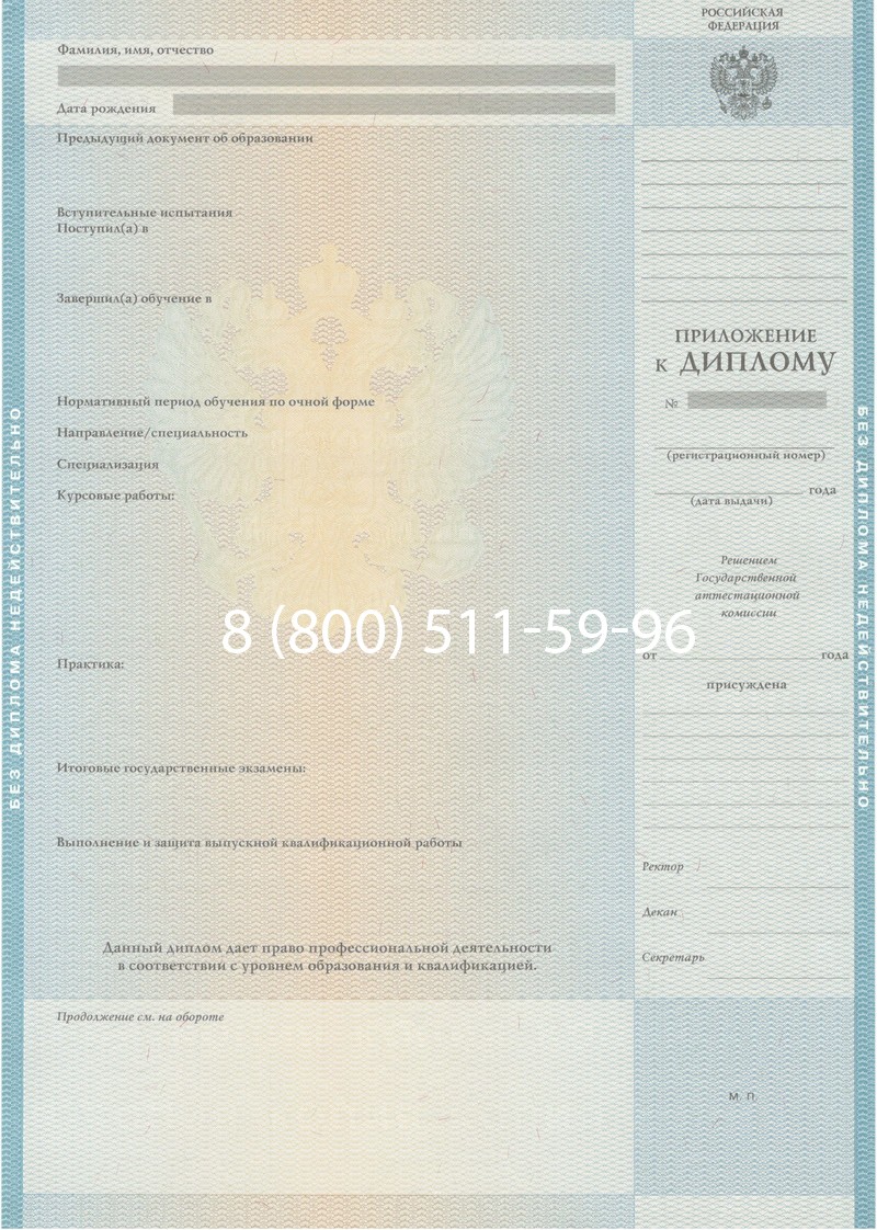 Заказать Диплом о высшем образовании 2010-2011 годов в Челябинске